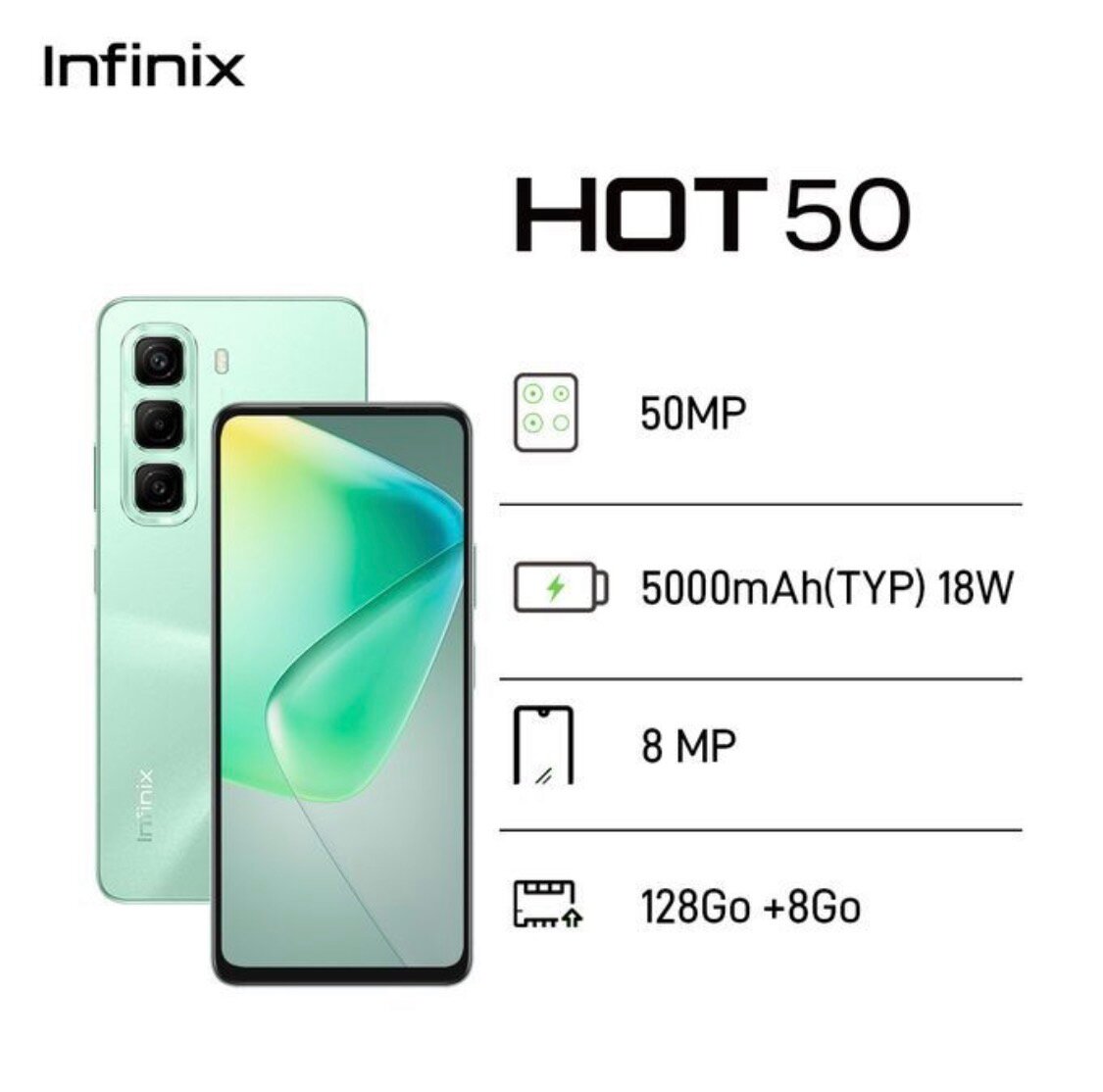 Infinix HOT 50 - 128Go + 8Go