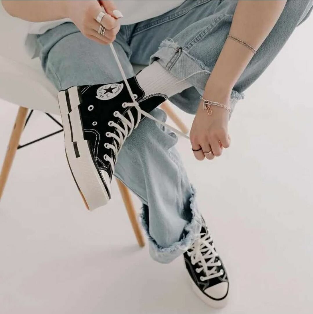 Baskets montantes noires tendance