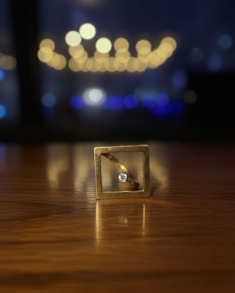 Bague Carrée Diamant Or