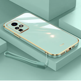 LECOMES for Infinix Zero X Neo Back Cover with Lanyard Luxury 6D Plating Shiny Phone Case Soft Silicone Square Mobile Cases Pouch for Girls Boys