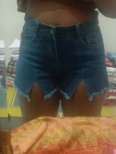 Short en jean taille haute