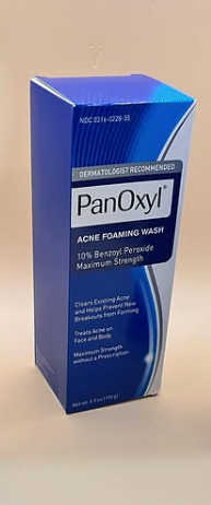 The 1O% Benzoyl Peroxide in PanOxyl Acne Foaming Wash