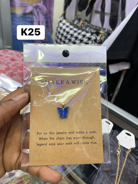 Pendant with blue butterfly