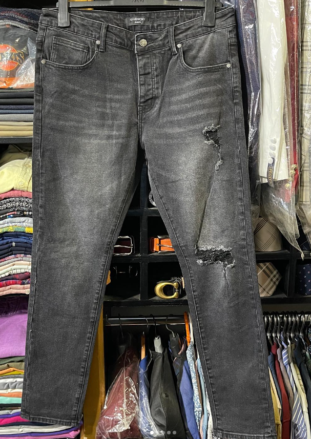 Biker Tattered Stretch Jeans