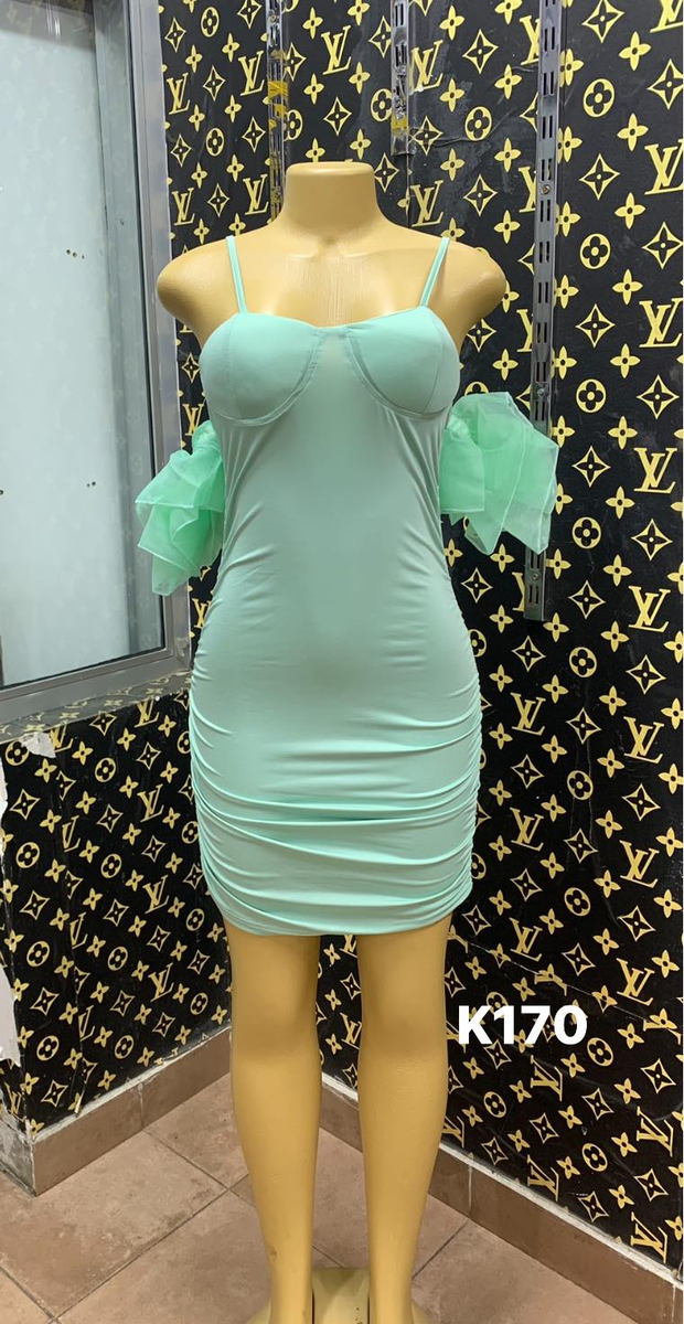 Bodycon green mini dress