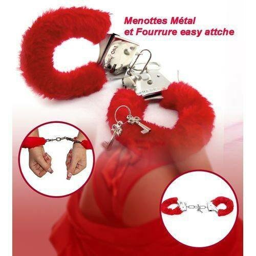 Menottes en fourrure rouge
