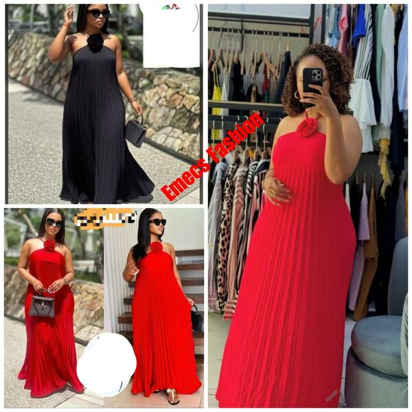 Robe longue plissée élégante