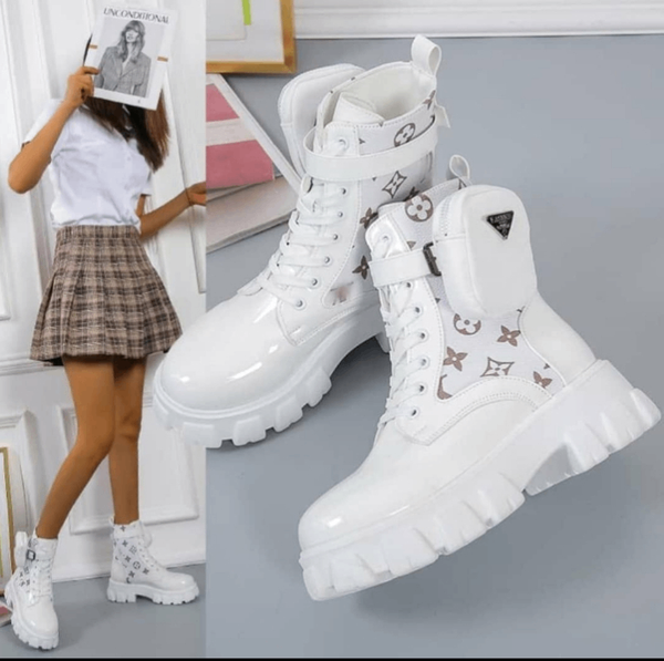 Bottines Blanches Style Urbain