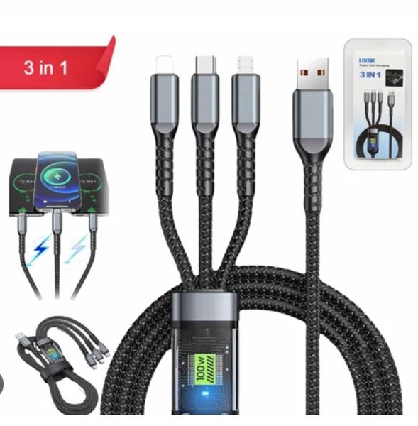 Câble de Charge 3 en 1 120W
