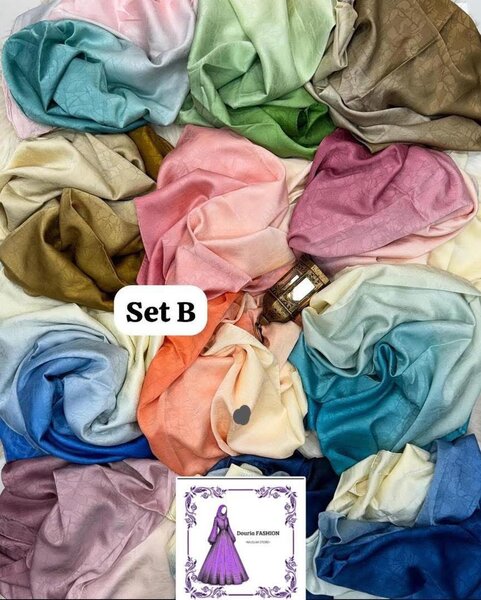 Voile, foulard, hijab Asma satin deux tons