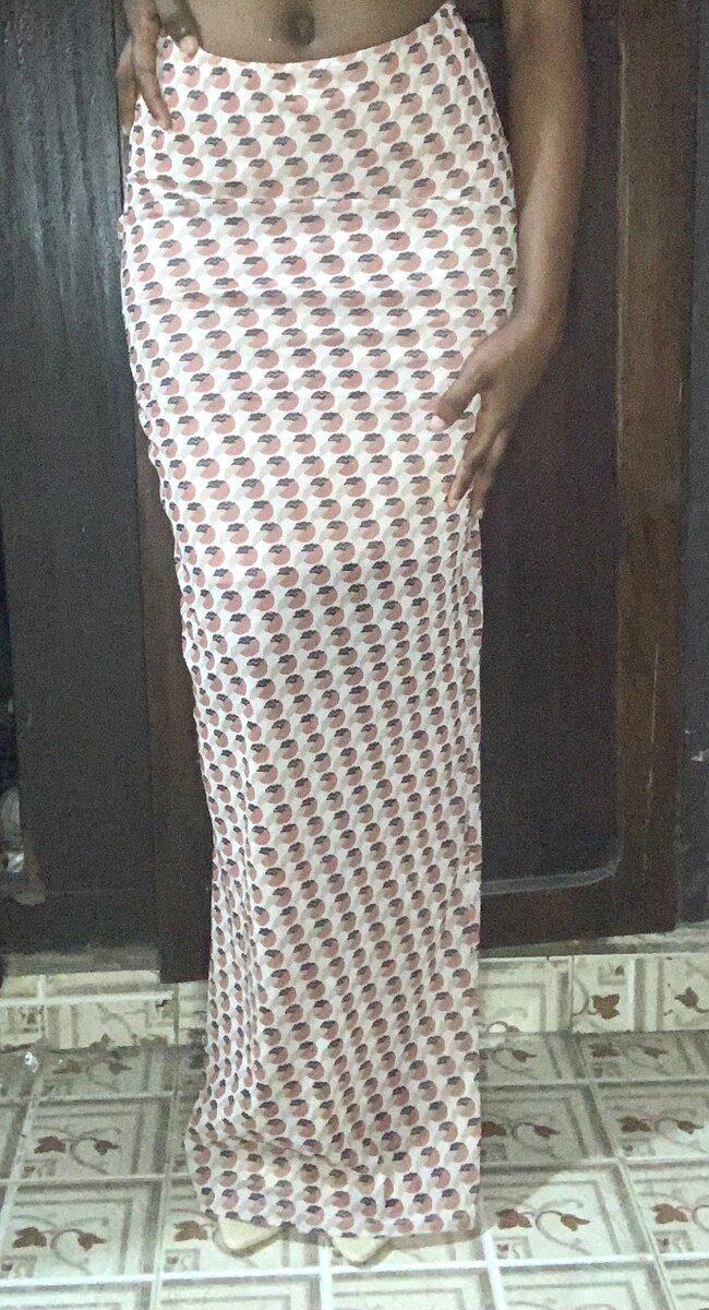 Jupe longue à motif géométrique