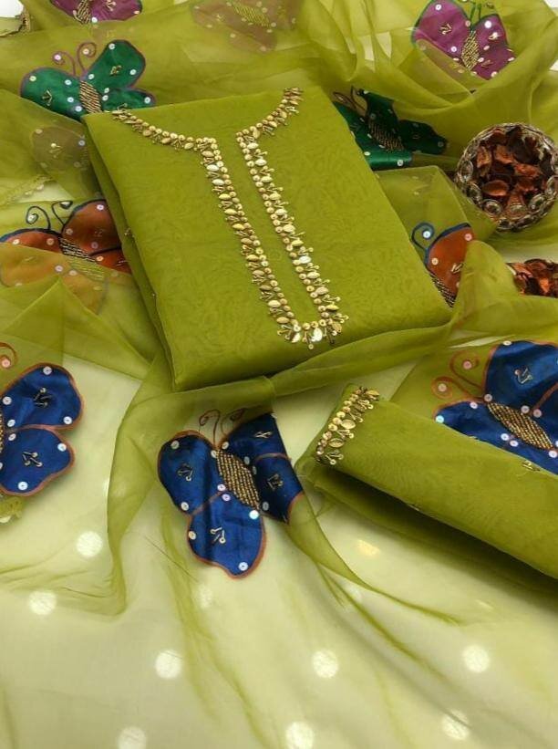 Eid collection women unstitched organza suit