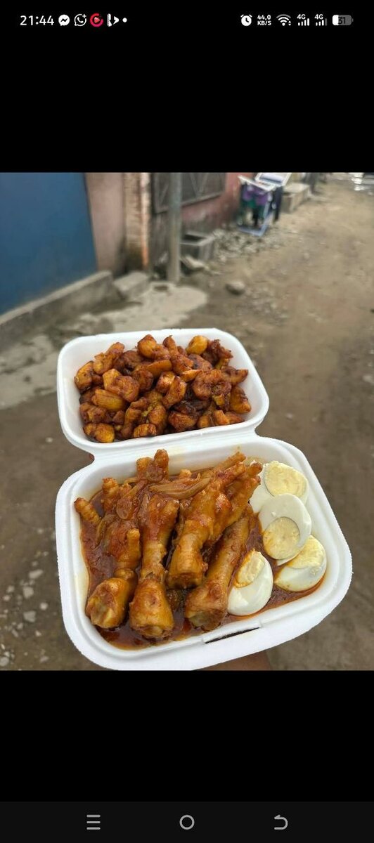 Plat de riz et plantains