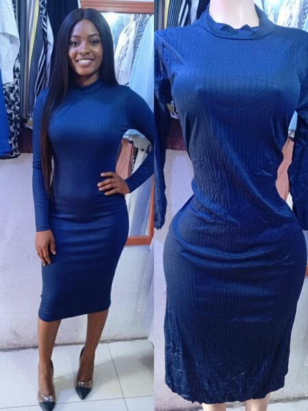 Robe moulante bleu élégante