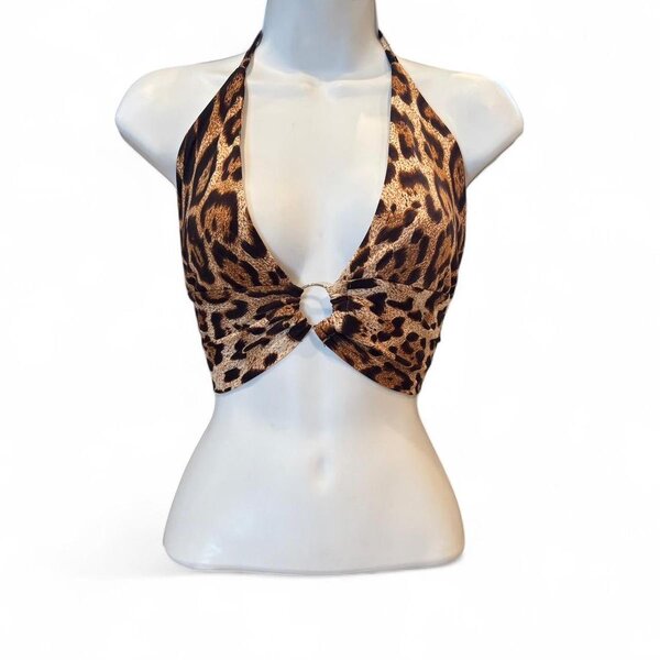 Top de maillot léopard doré