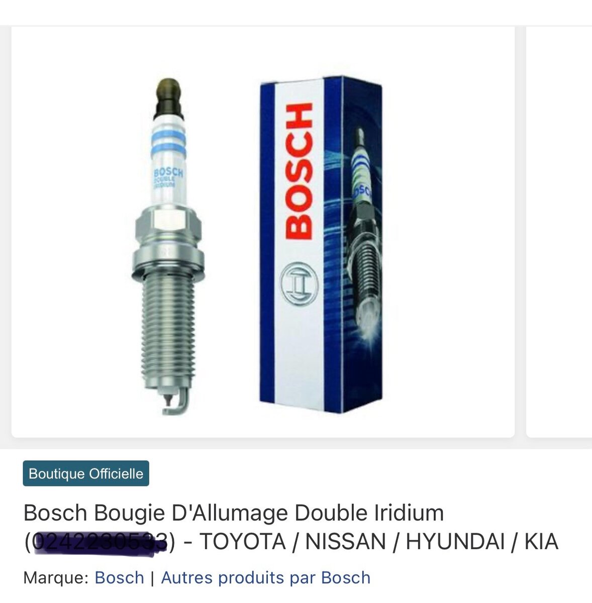 Bougie Allumage Iridium Bosch