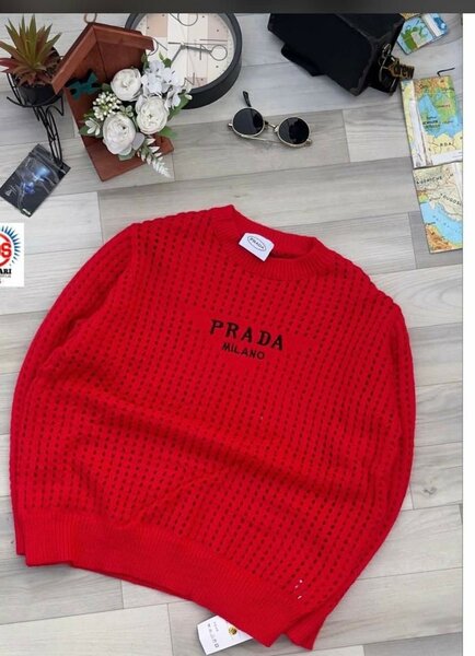 Pull en maille rouge pour homme