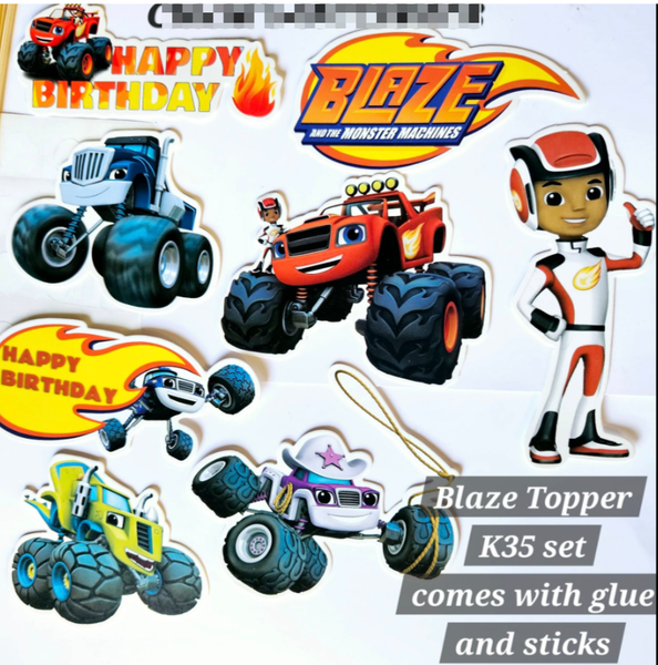 Blaze topper for decorating cakes