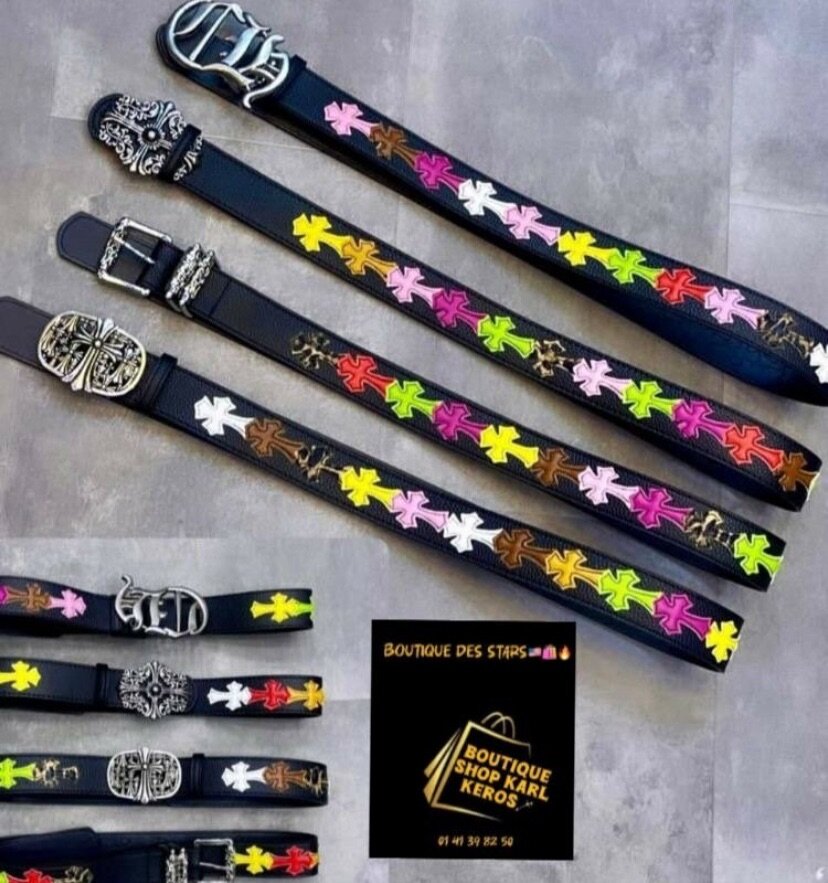 Ceintures en cuir multicolores