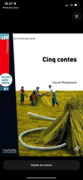 Cinq contes - Guy de Maupassant