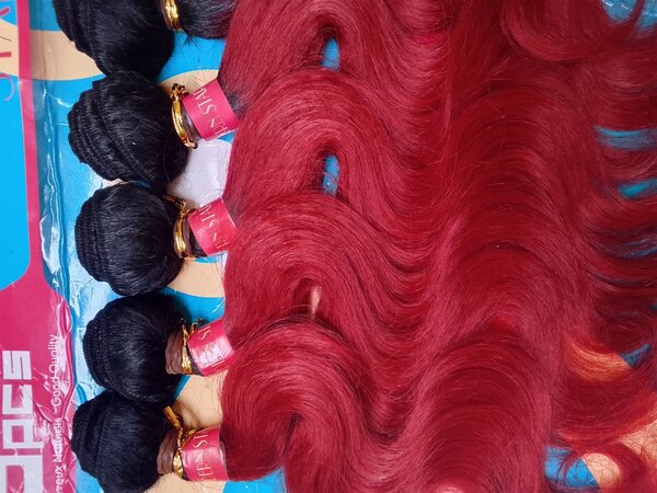 Extensions cheveux rouge vif