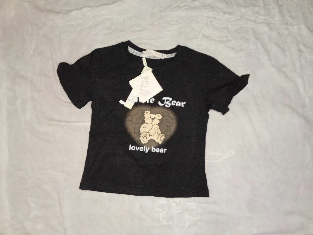 T-shirt noir ours mignon