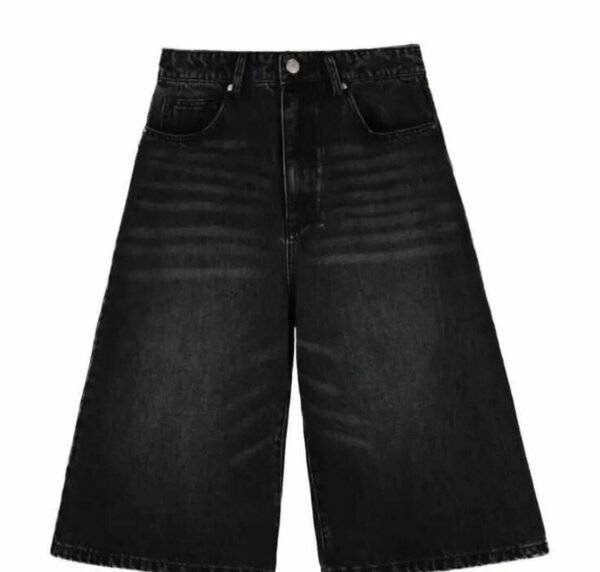 Short en jean noir décontracté