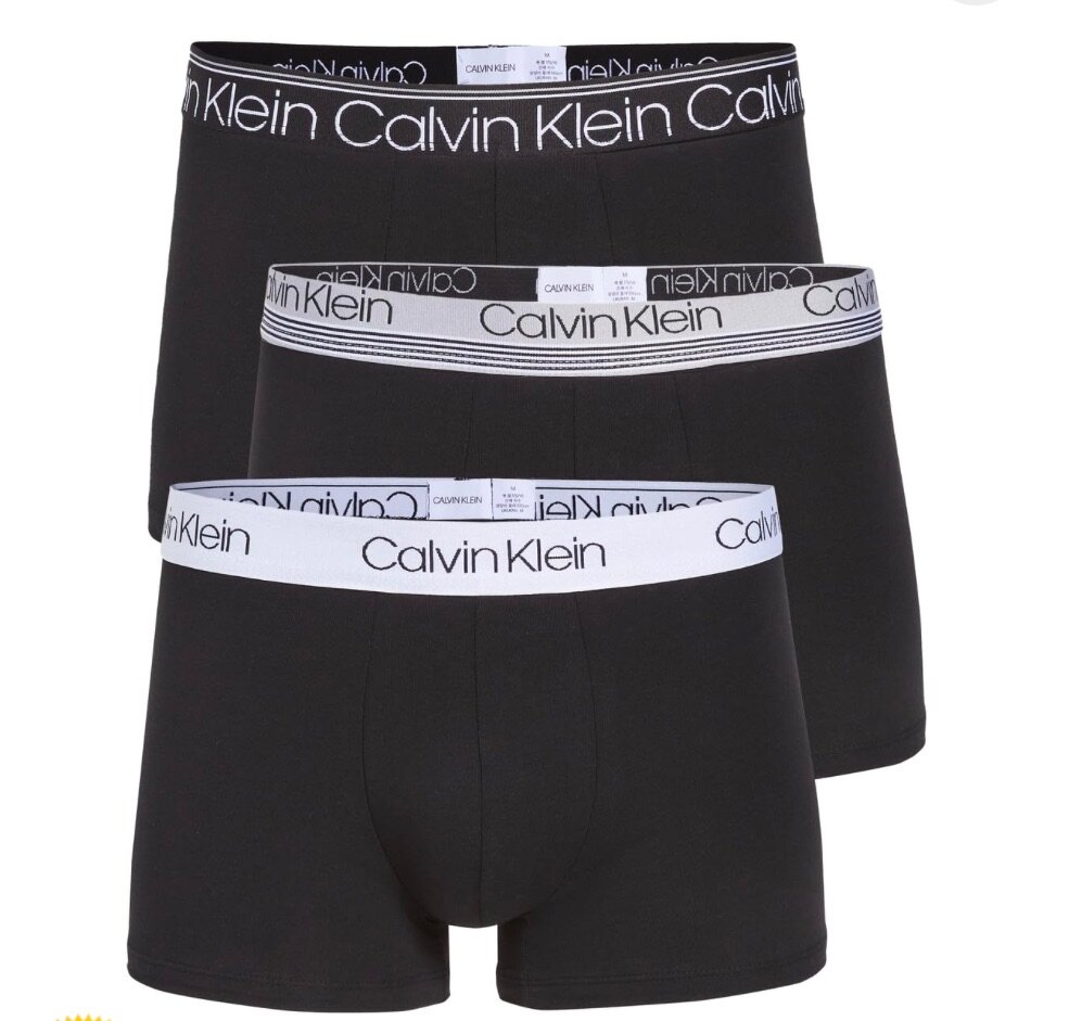 Calvin Klein Men's Trunk Underwear 3 Pack - Black, White, Si