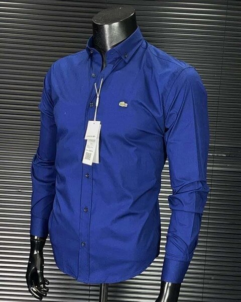 Chemise en coton Lacoste, bleu