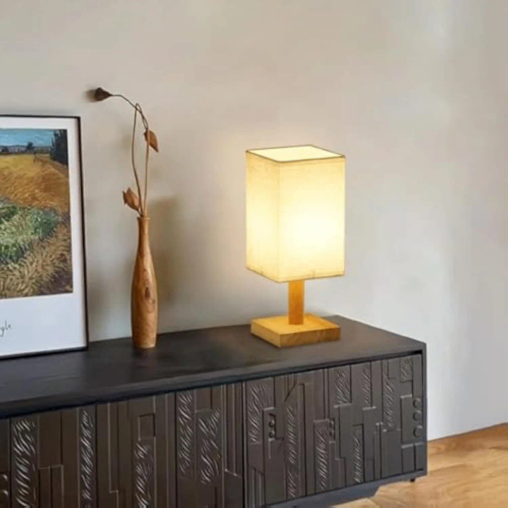 Lampe de table moderne en lin