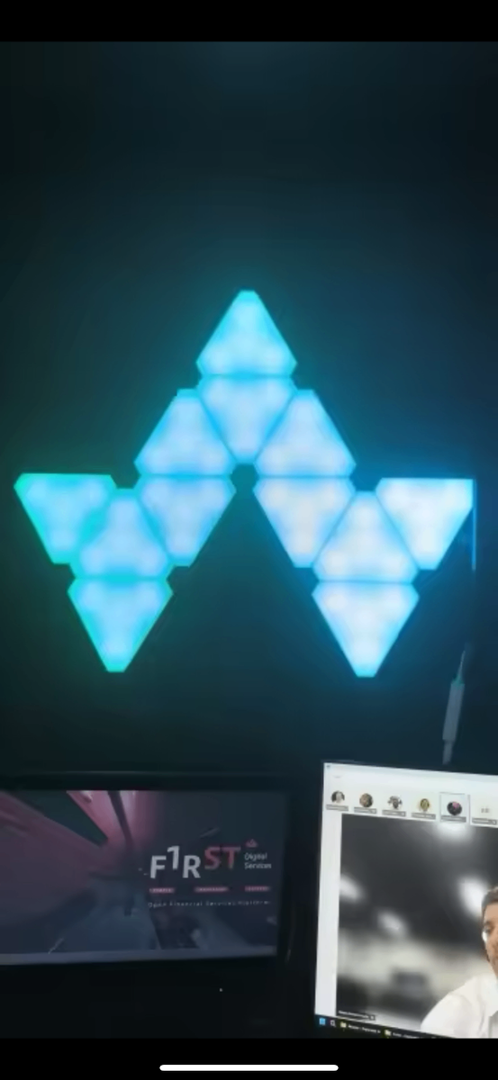 12pcs Triangle Wall Gaming Decor RGB Smart Light Panel