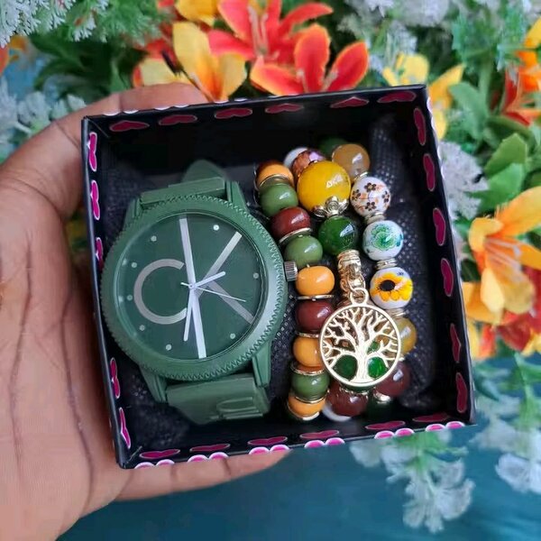 Watch + beads bracelet