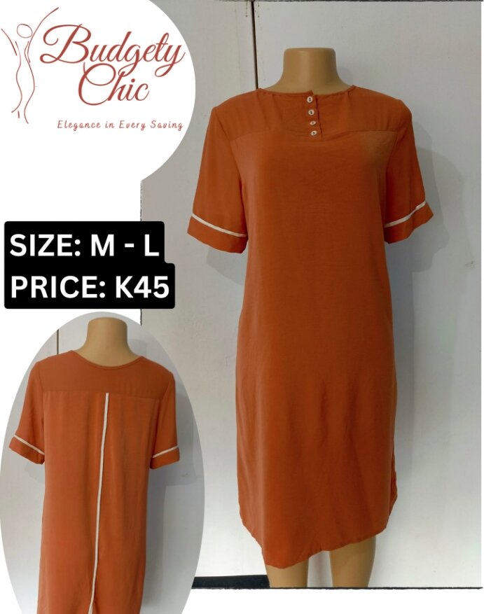 Chic women's dress color orange m - l