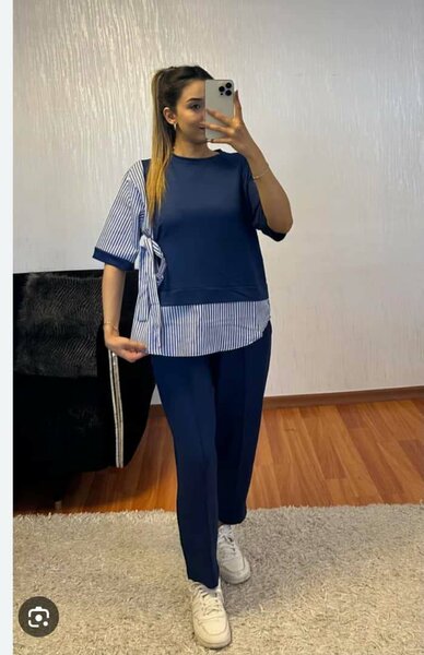 Ensemble détente rayé femme