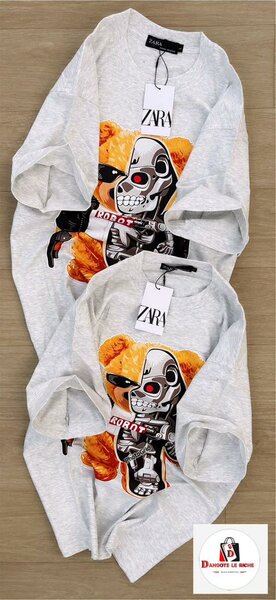 T-shirt robot imprimé unisexe