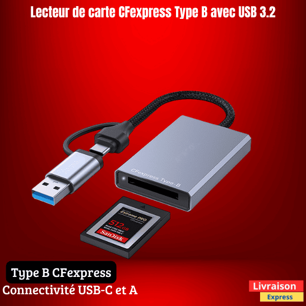 Lecteur CFexpress USB 3.2 Rapide