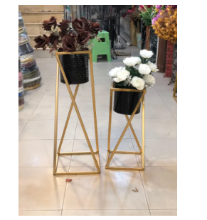 Planter stand set - 2 Set of Planter with pots and stand - Pack of 2 Plant Pot Floor Stand Gardening Décor
