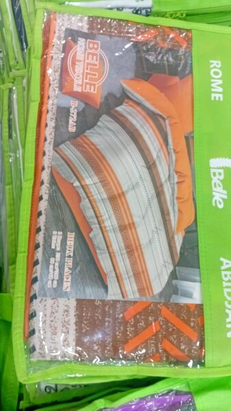 Parure de lit rayée en coton