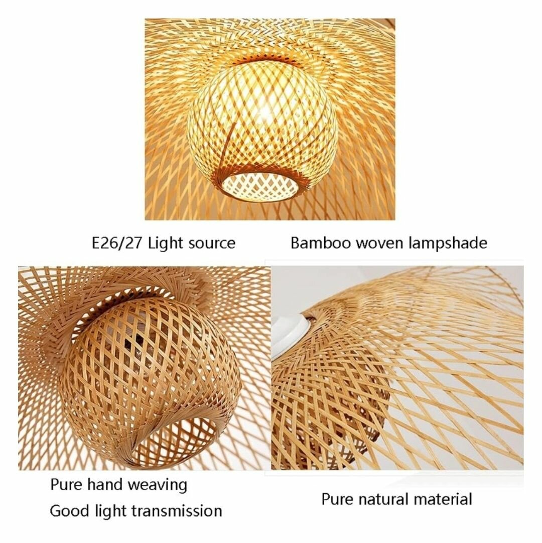 CREATIVE HAND-WOVEN BAMBOO CEILING LIGHT CHANDELIER