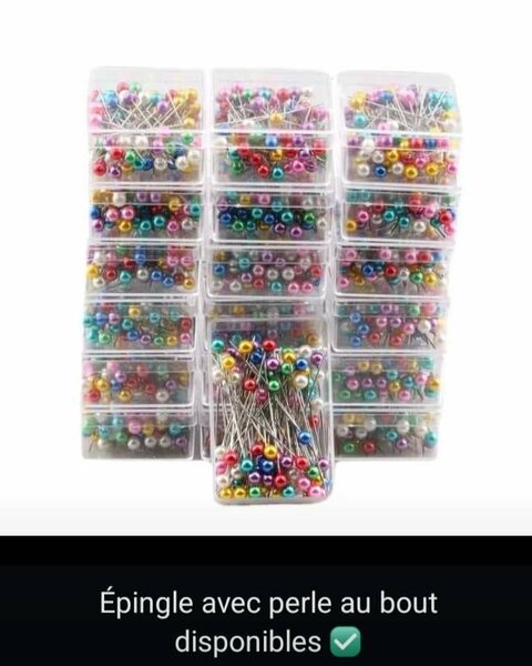 Épingles à tête perlée colorées