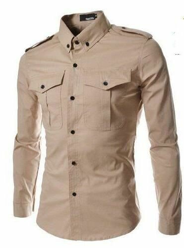 Chemise Homme Militaire Beige