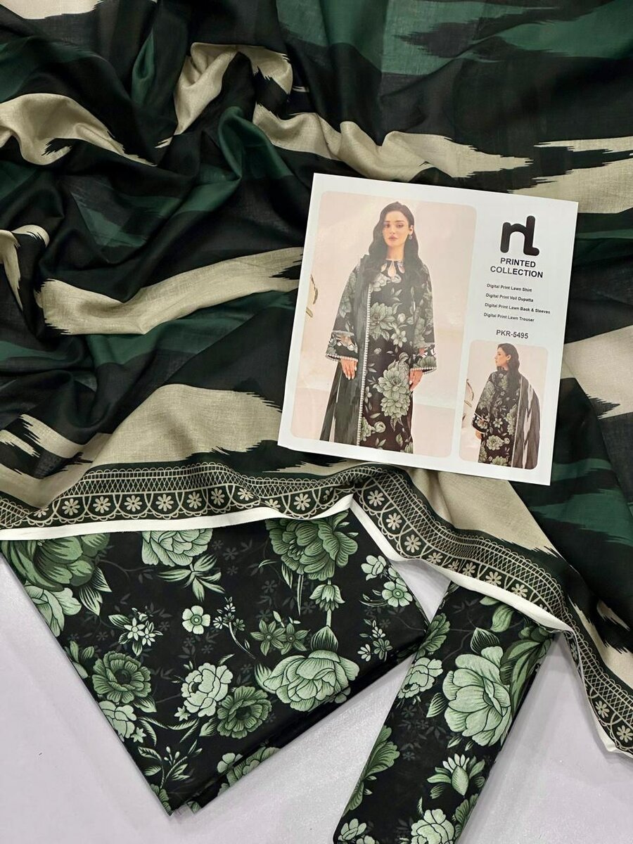 Printed lawn suit