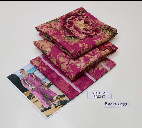 Lady's 3pc Lawn Unstich Suit