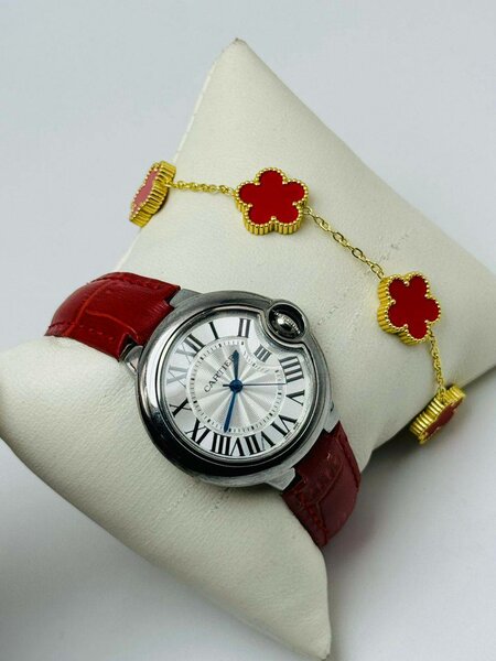 Montre + bracelet rouge