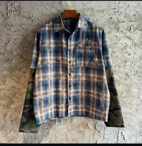 Chemise à carreaux style militaire