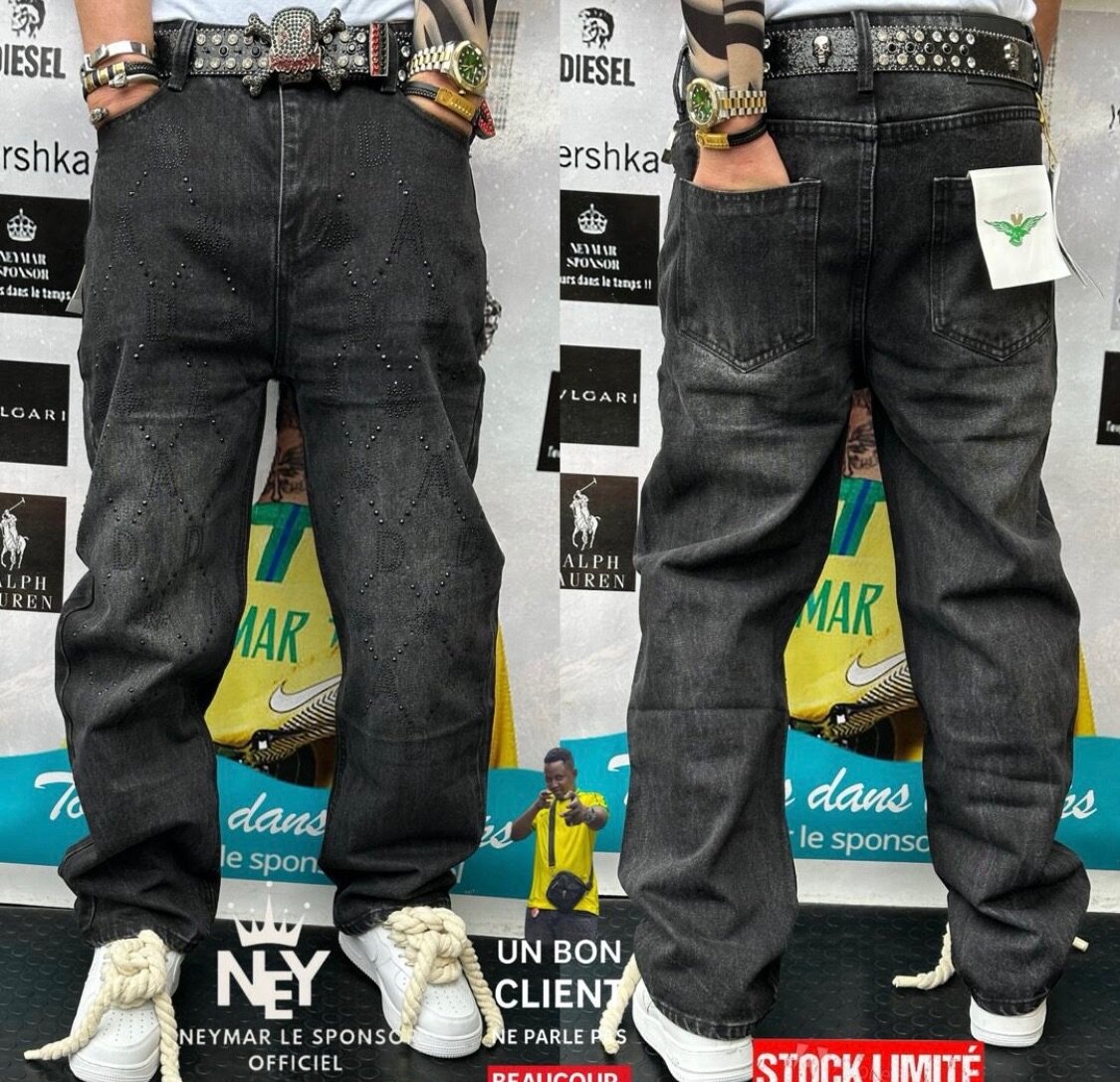 Jeans noirs décontractés pour hommes