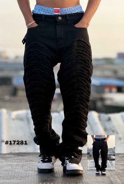 Jeans noir street art homme