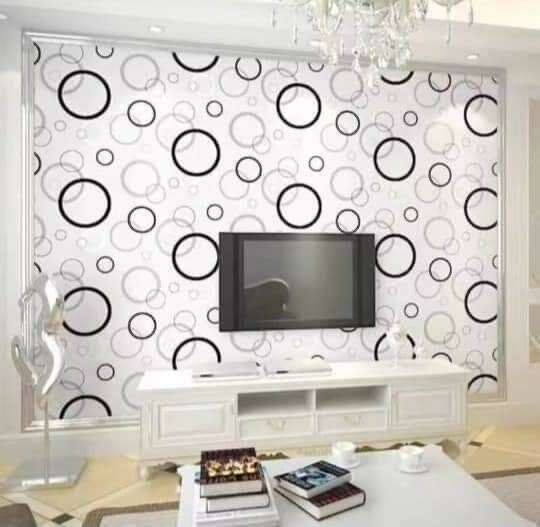 Papier peint à motifs circulaires modernes