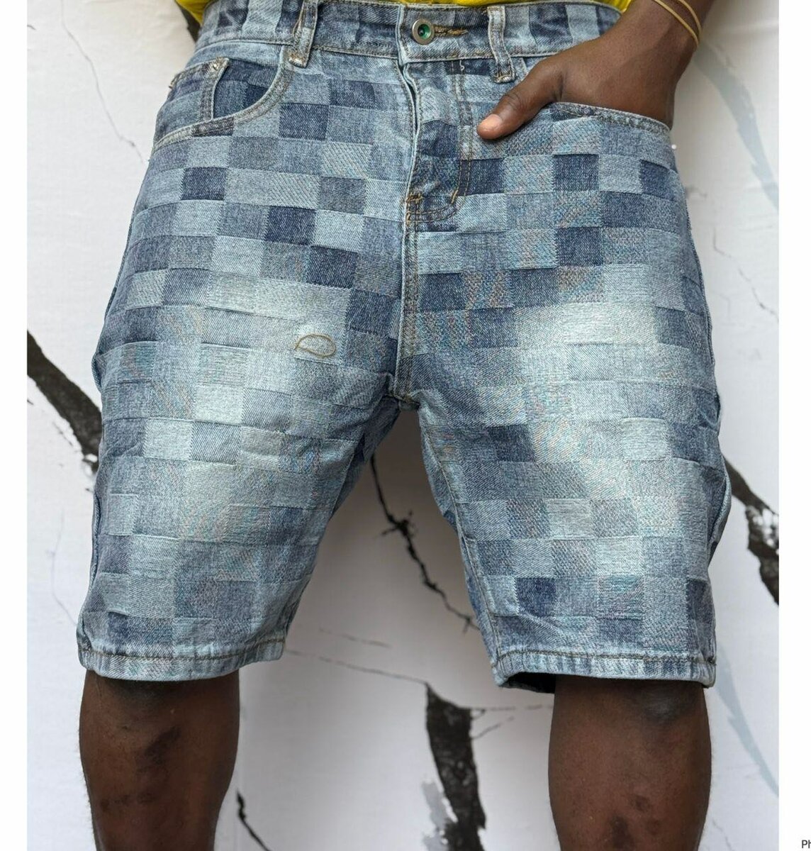 Shorts en jean à motifs