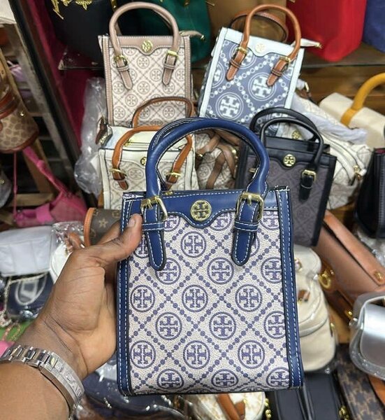 Sac à main Tory Burch bleu et blanc